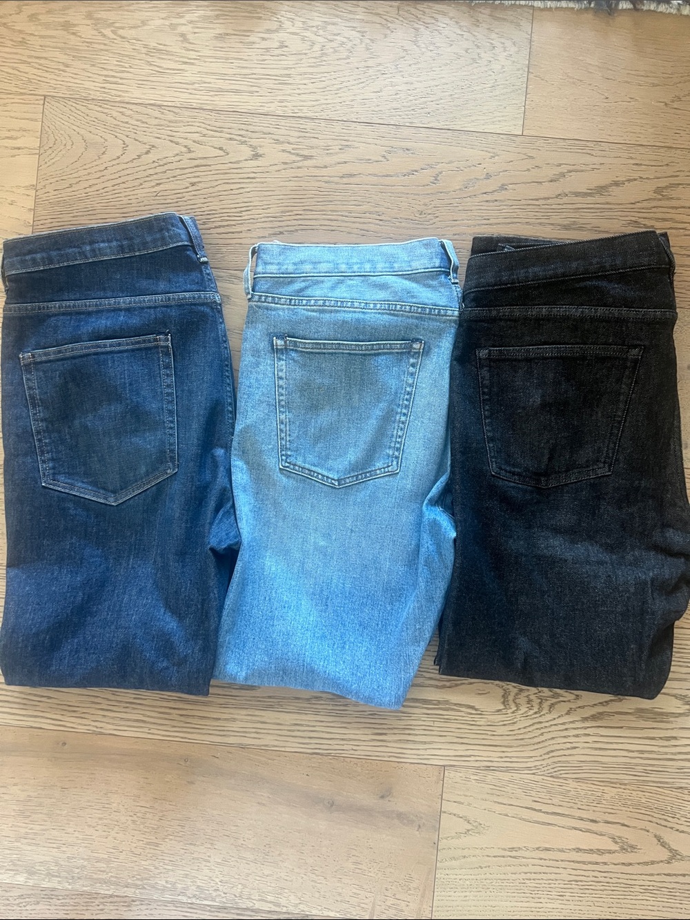Lot of 3 Everlane men’s blue jeans. All s 36 waist. All in excellent condition.